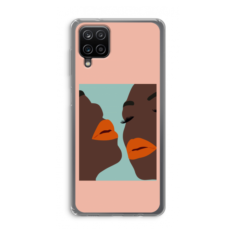 Orange lips: Samsung Galaxy A12 Transparant Hoesje