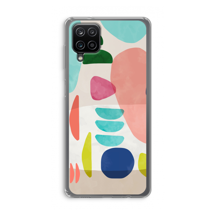 Bold Rounded Shapes: Samsung Galaxy A12 Transparant Hoesje