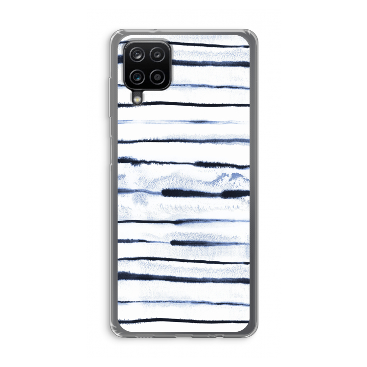 Ink Stripes: Samsung Galaxy A12 Transparant Hoesje