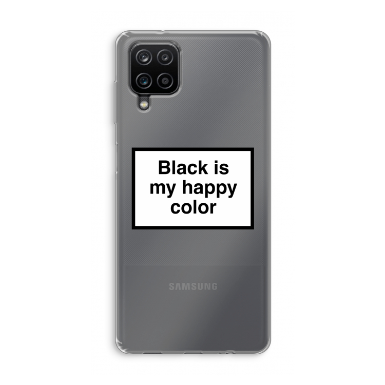 Black is my happy color: Samsung Galaxy A12 Transparant Hoesje