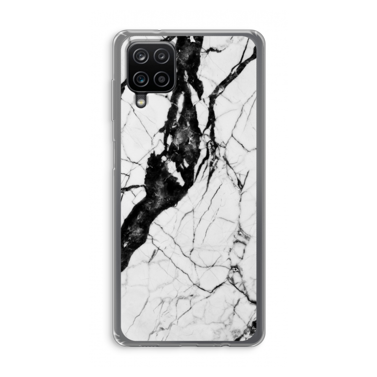 Witte marmer 2: Samsung Galaxy A12 Transparant Hoesje