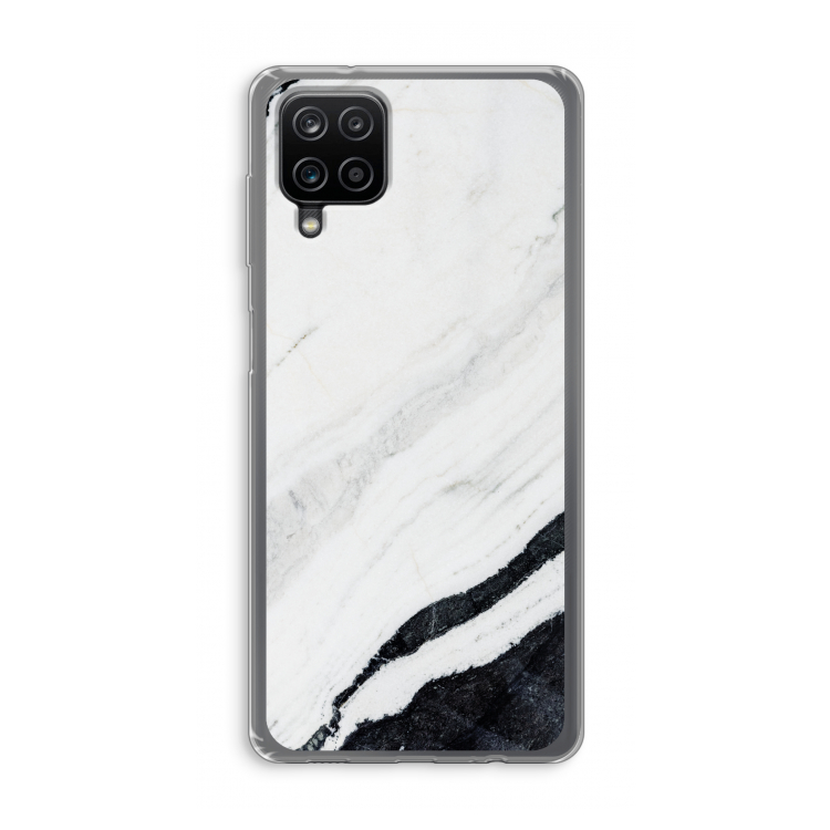 Elegante marmer: Samsung Galaxy A12 Transparant Hoesje