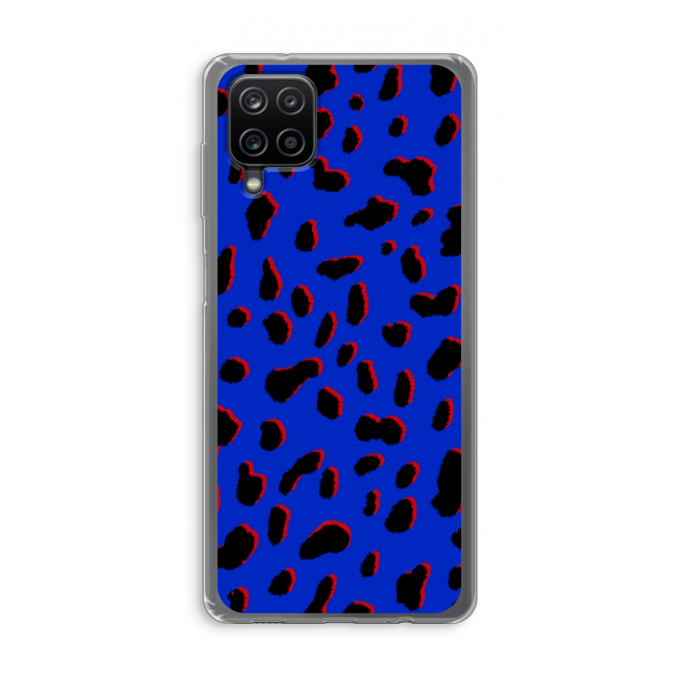 Blue Leopard: Samsung Galaxy A12 Transparant Hoesje