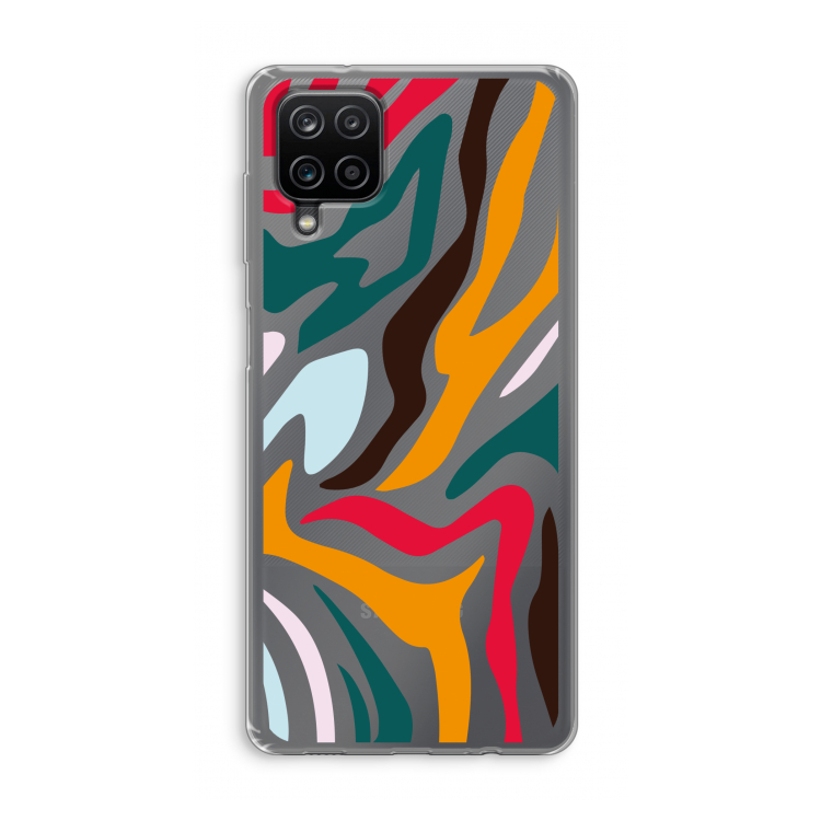 Colored Zebra: Samsung Galaxy A12 Transparant Hoesje