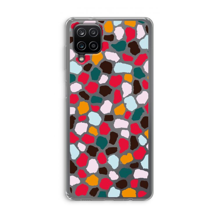 Colored Giraffe: Samsung Galaxy A12 Transparant Hoesje