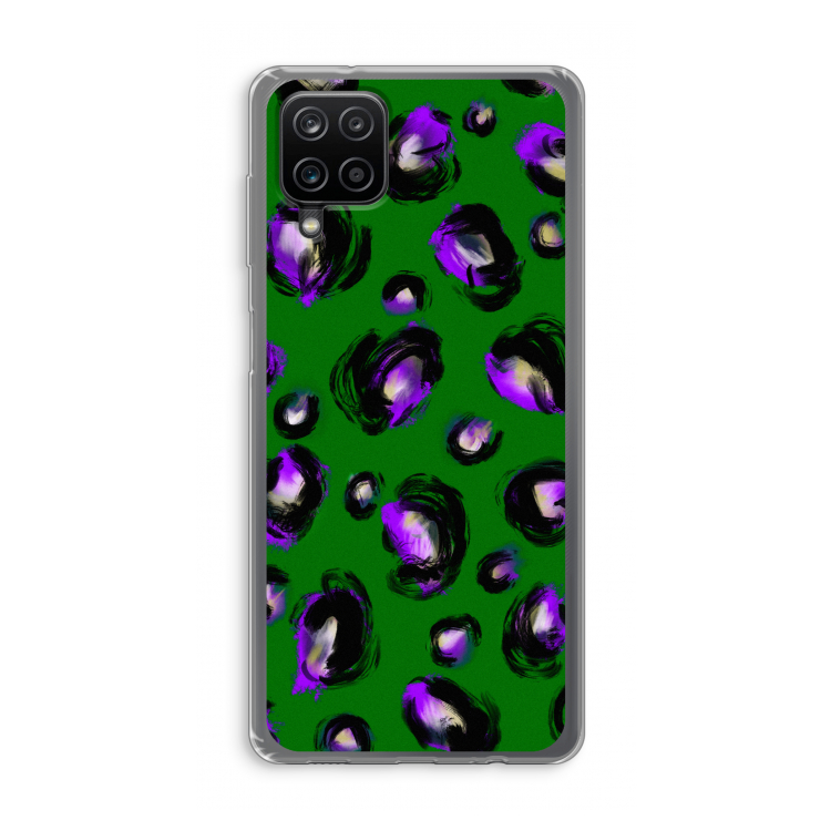 Green Cheetah: Samsung Galaxy A12 Transparant Hoesje