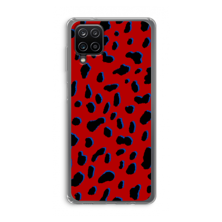 Red Leopard: Samsung Galaxy A12 Transparant Hoesje