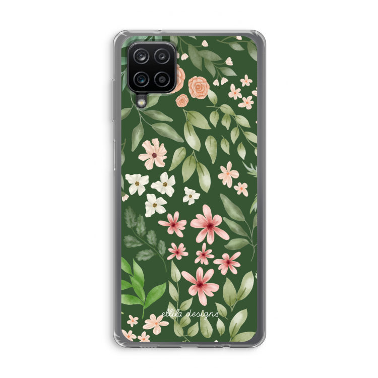 Botanical green sweet flower heaven: Samsung Galaxy A12 Transparant Hoesje