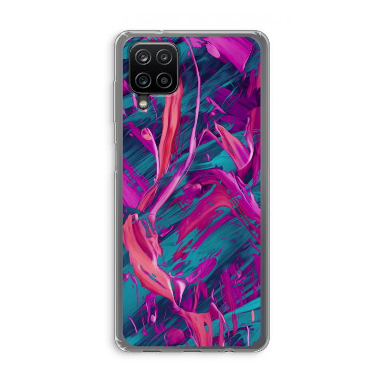 Pink Clouds: Samsung Galaxy A12 Transparant Hoesje