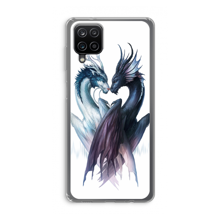 Yin Yang Dragons: Samsung Galaxy A12 Transparant Hoesje