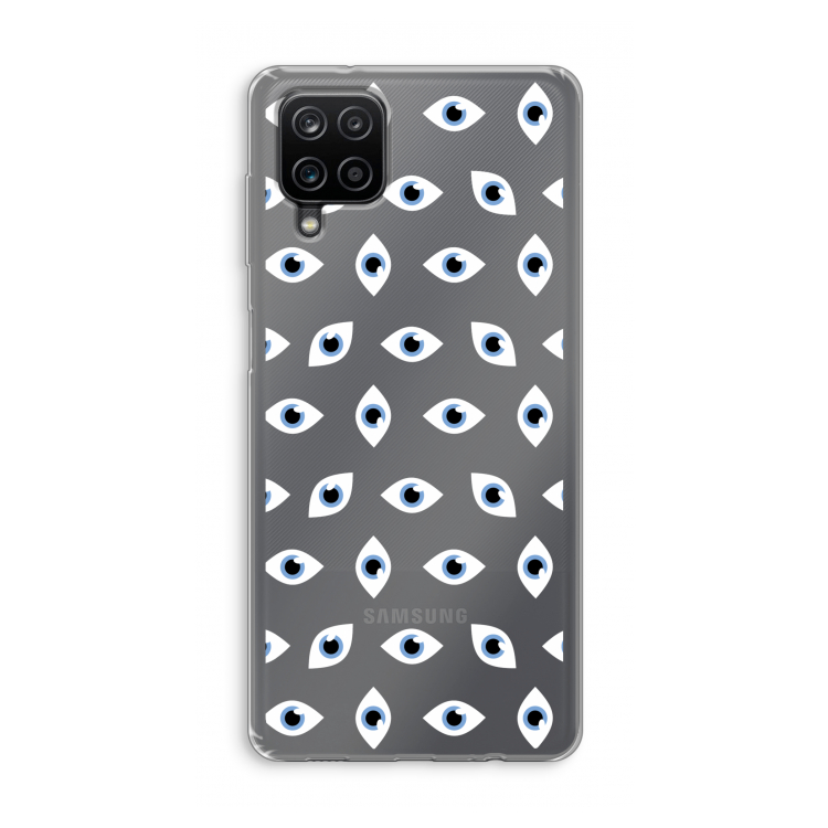 Eyes pattern: Samsung Galaxy A12 Transparant Hoesje
