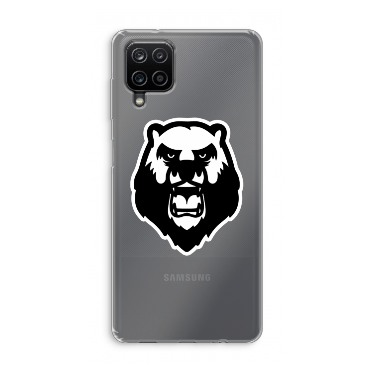 Angry Bear (white): Samsung Galaxy A12 Transparant Hoesje