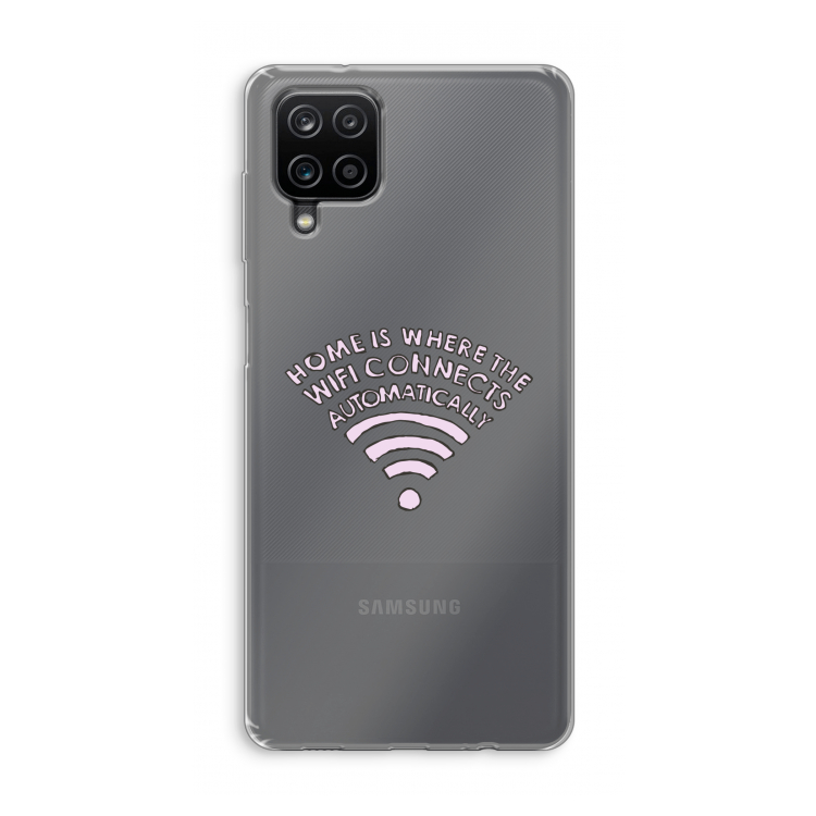 Home Is Where The Wifi Is: Samsung Galaxy A12 Transparant Hoesje