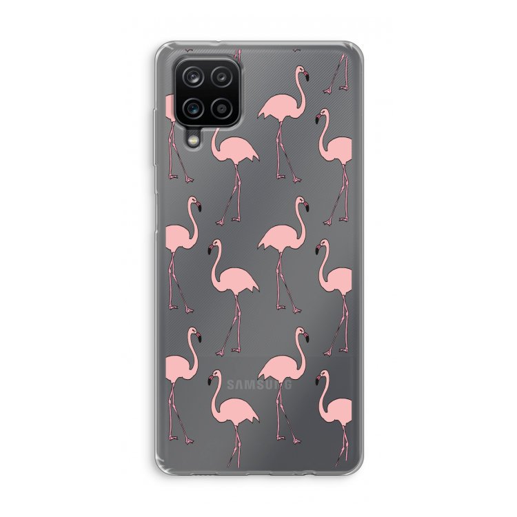 Anything Flamingoes: Samsung Galaxy A12 Transparant Hoesje