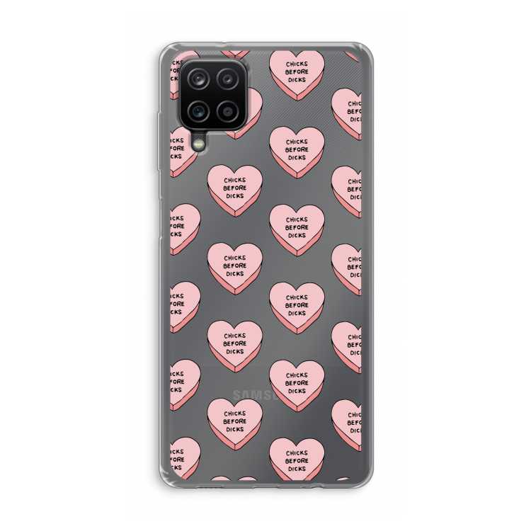 Chicks before dicks: Samsung Galaxy A12 Transparant Hoesje