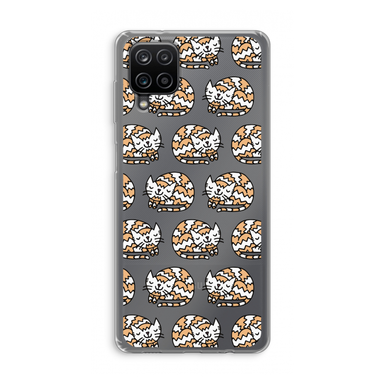 Slapende poes: Samsung Galaxy A12 Transparant Hoesje