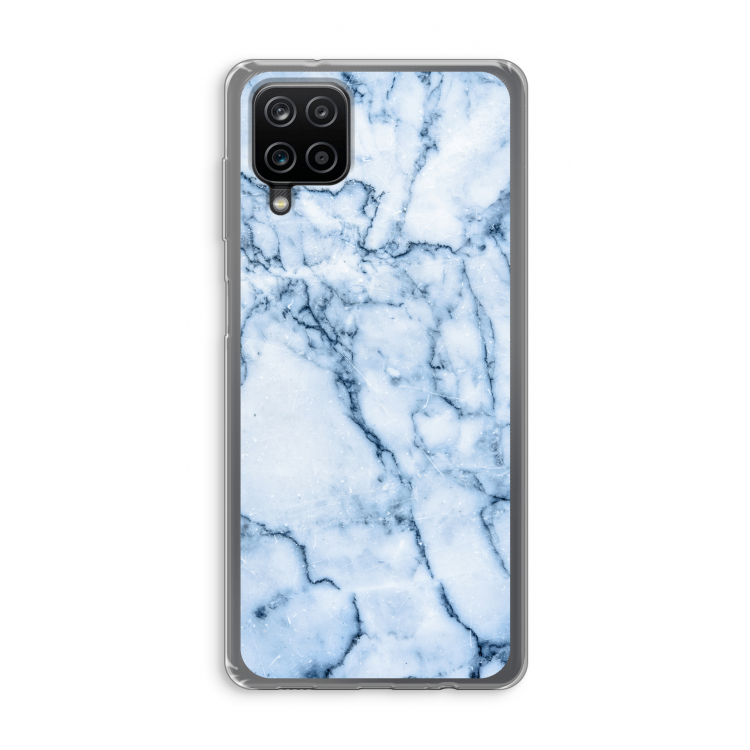 Blauw marmer: Samsung Galaxy A12 Transparant Hoesje