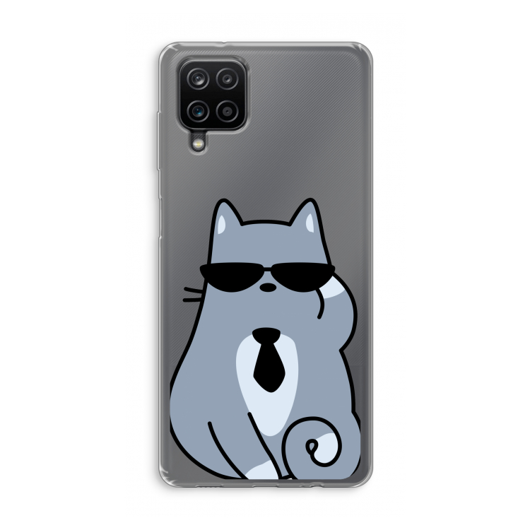 Cool cat: Samsung Galaxy A12 Transparant Hoesje