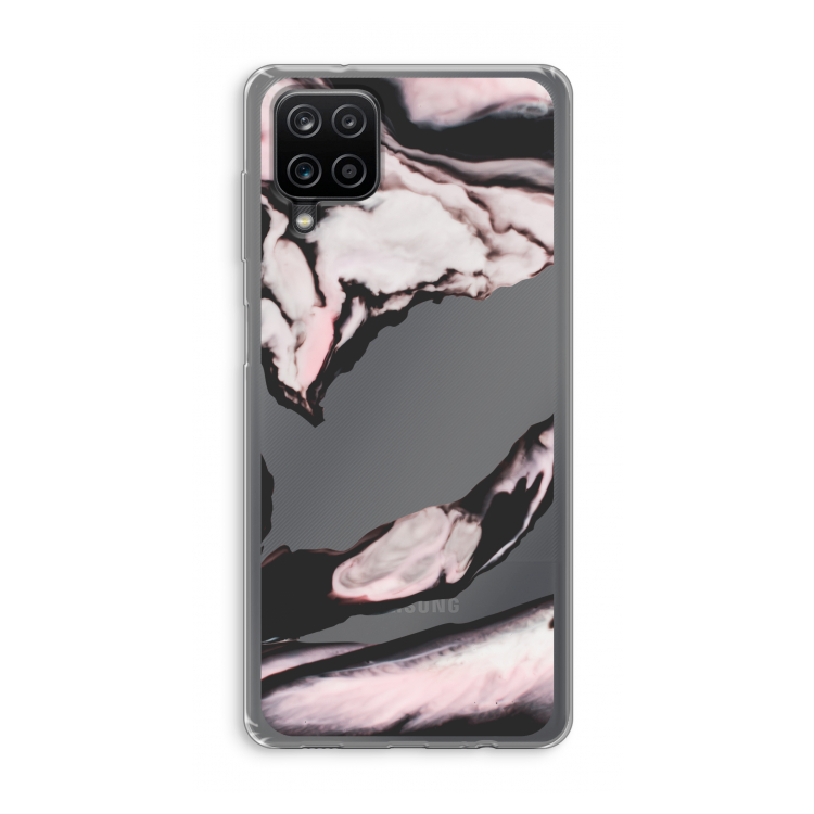 Roze stroom: Samsung Galaxy A12 Transparant Hoesje