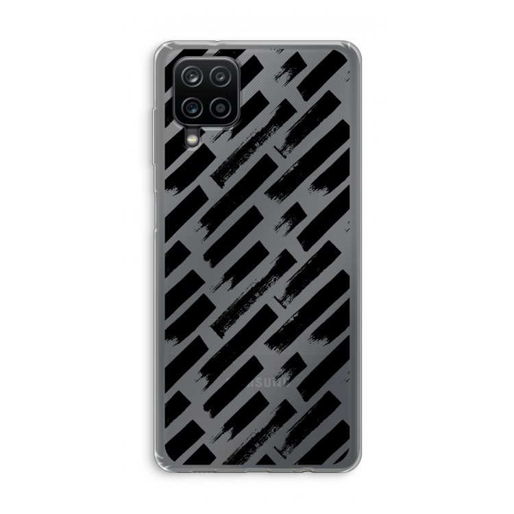 Zwarte vegen: Samsung Galaxy A12 Transparant Hoesje