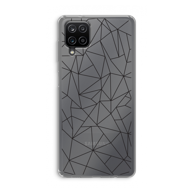 Geometrische lijnen zwart: Samsung Galaxy A12 Transparant Hoesje