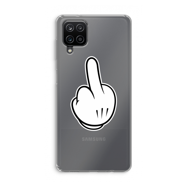 Middle finger white: Samsung Galaxy A12 Transparant Hoesje