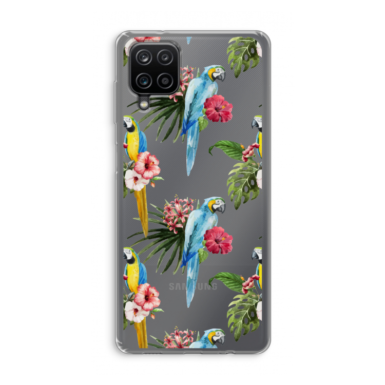 Kleurrijke papegaaien: Samsung Galaxy A12 Transparant Hoesje
