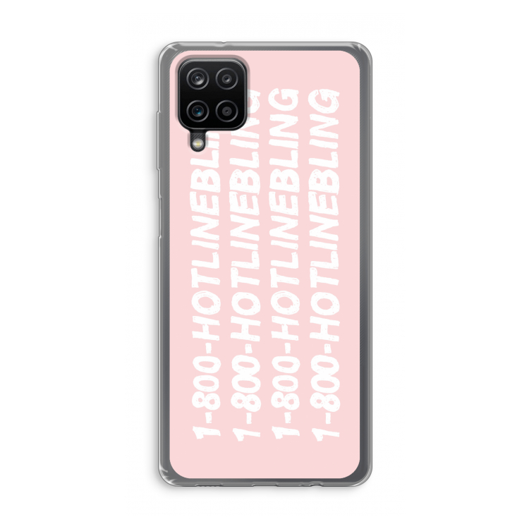 Hotline bling pink: Samsung Galaxy A12 Transparant Hoesje