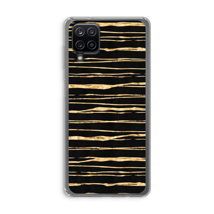 Gouden strepen: Samsung Galaxy A12 Transparant Hoesje