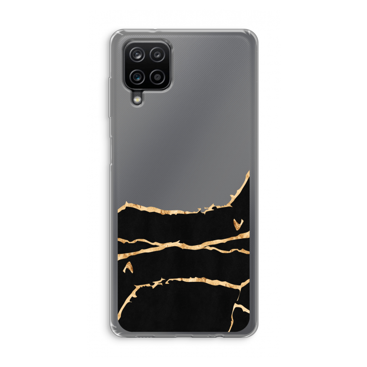 Gouden marmer: Samsung Galaxy A12 Transparant Hoesje