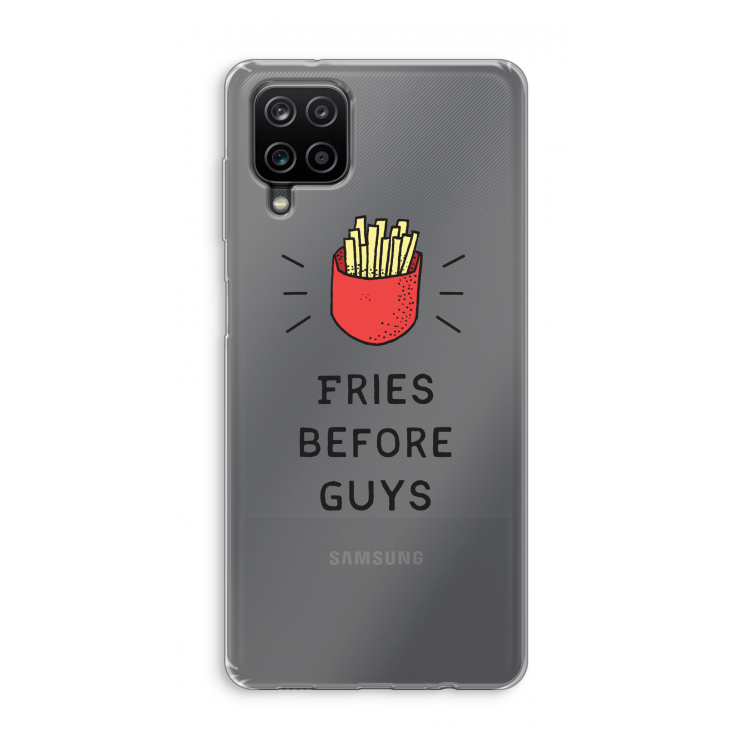 Fries before guys: Samsung Galaxy A12 Transparant Hoesje