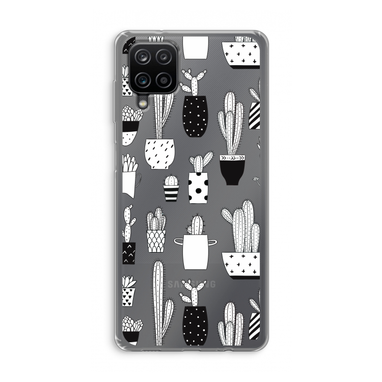 Cactusmotief: Samsung Galaxy A12 Transparant Hoesje