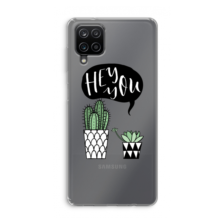 Hey you cactus: Samsung Galaxy A12 Transparant Hoesje