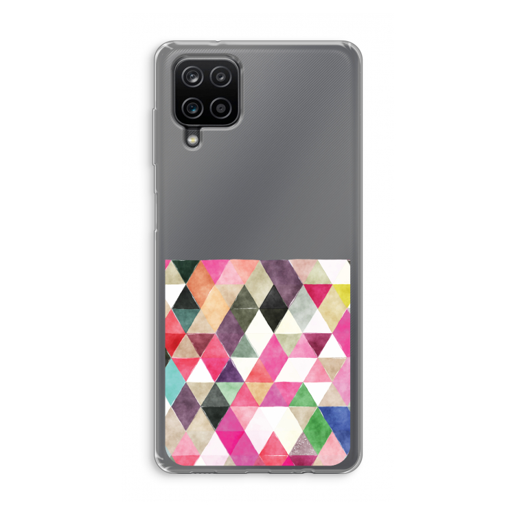 Gekleurde driehoekjes: Samsung Galaxy A12 Transparant Hoesje