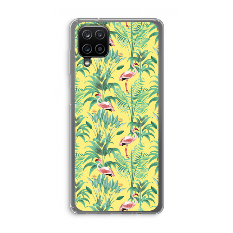 Flamingo party: Samsung Galaxy A12 Transparant Hoesje