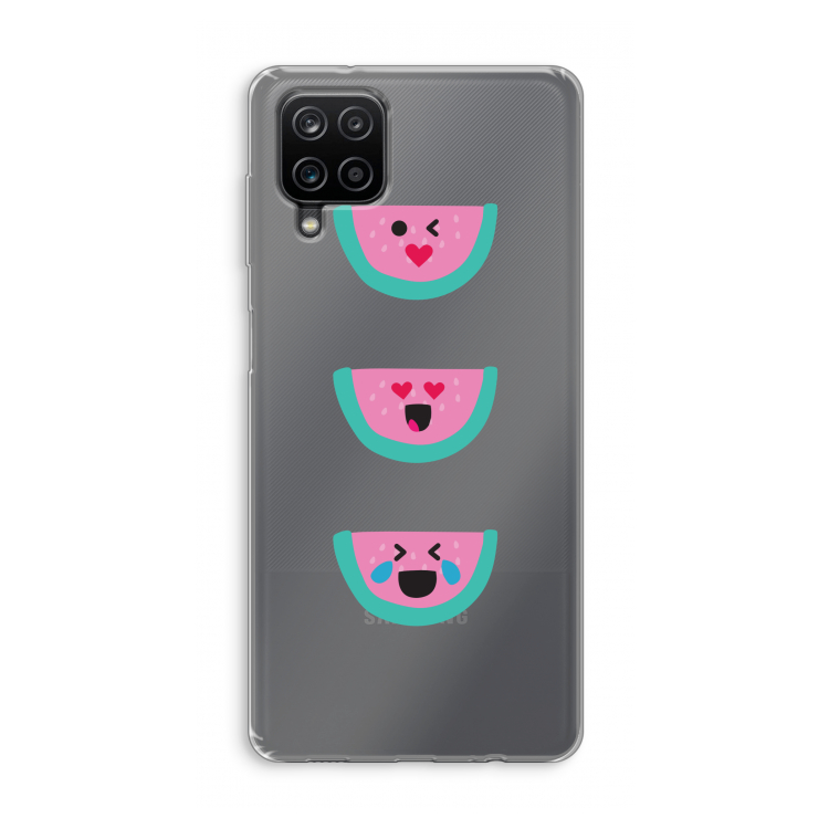 Smiley watermeloen: Samsung Galaxy A12 Transparant Hoesje
