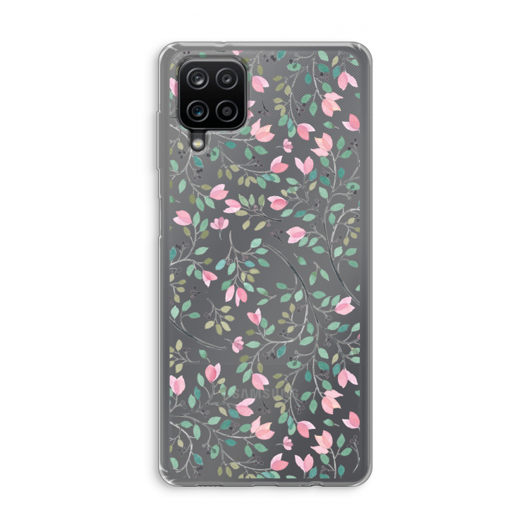 Sierlijke bloemen: Samsung Galaxy A12 Transparant Hoesje