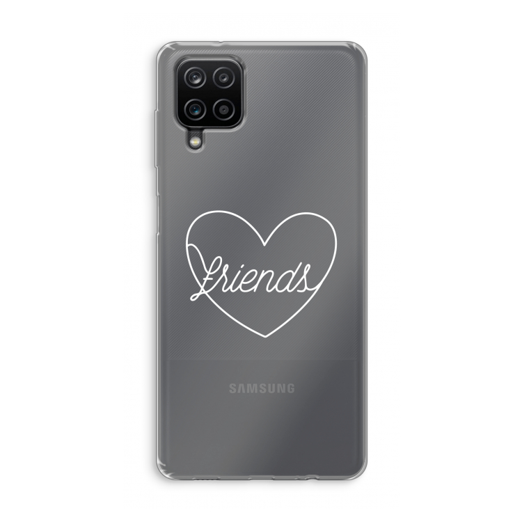 Friends heart pastel: Samsung Galaxy A12 Transparant Hoesje
