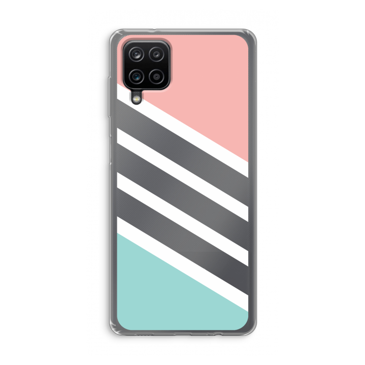 Strepen pastel: Samsung Galaxy A12 Transparant Hoesje