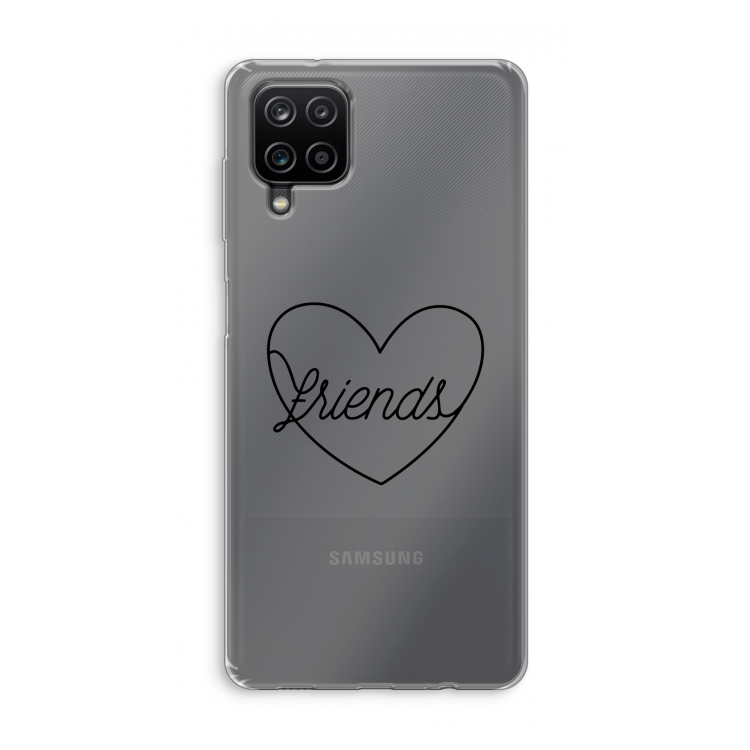 Friends heart black: Samsung Galaxy A12 Transparant Hoesje