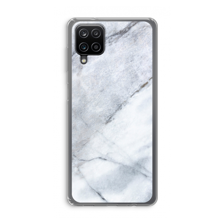 Witte marmer: Samsung Galaxy A12 Transparant Hoesje