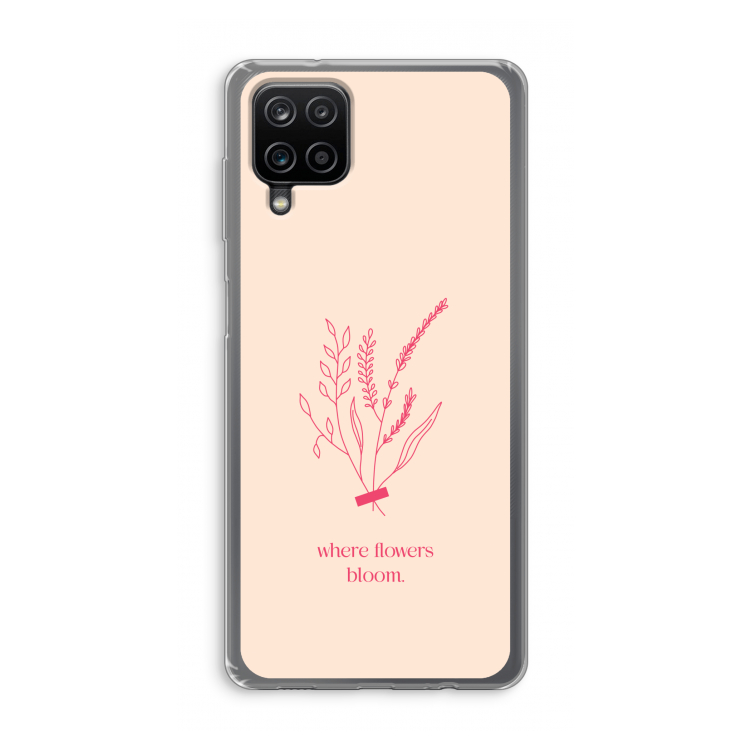 Where flowers bloom: Samsung Galaxy A12 Transparant Hoesje