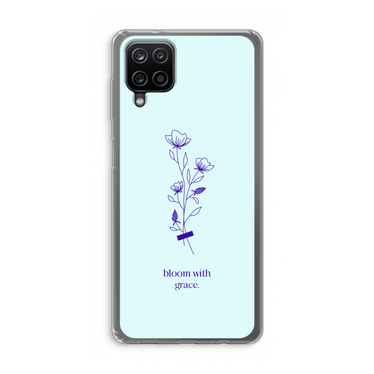 Bloom with grace: Samsung Galaxy A12 Transparant Hoesje
