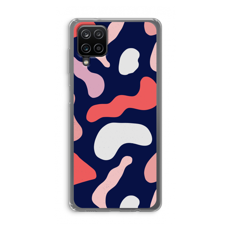 Memphis Shapes Pink: Samsung Galaxy A12 Transparant Hoesje