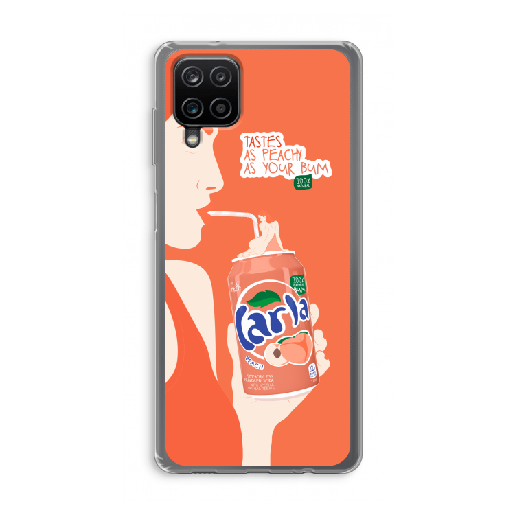 Peach please!: Samsung Galaxy A12 Transparant Hoesje