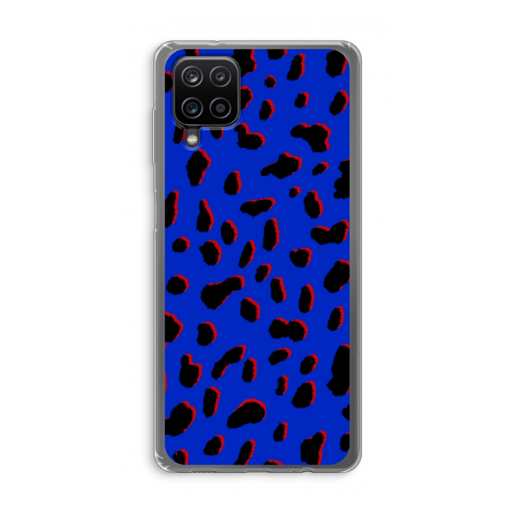 Blue Leopard: Samsung Galaxy A12 Transparant Hoesje