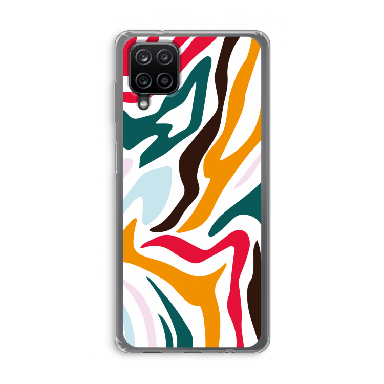 Colored Zebra: Samsung Galaxy A12 Transparant Hoesje