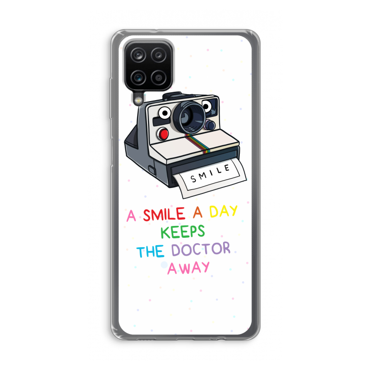 Smile: Samsung Galaxy A12 Transparant Hoesje