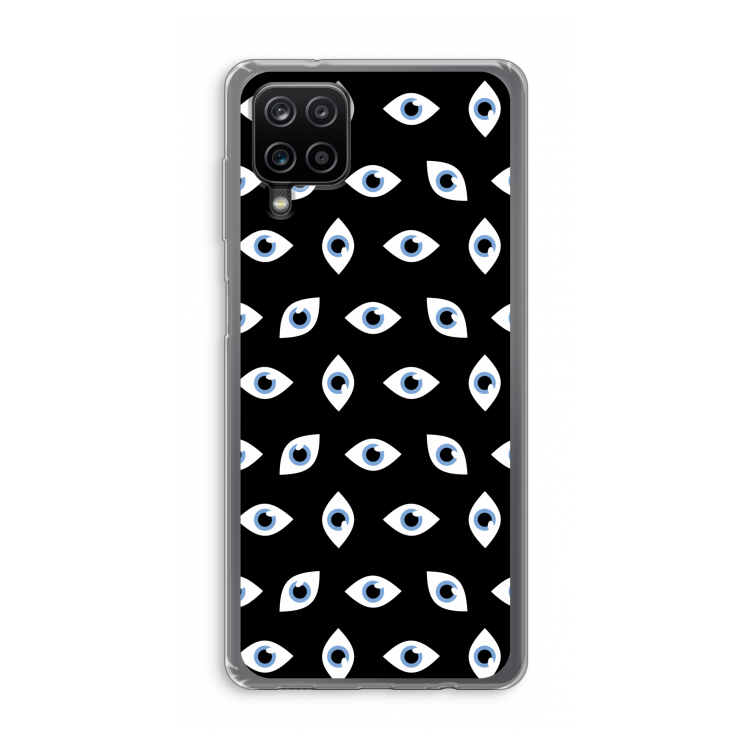 Eyes pattern: Samsung Galaxy A12 Transparant Hoesje