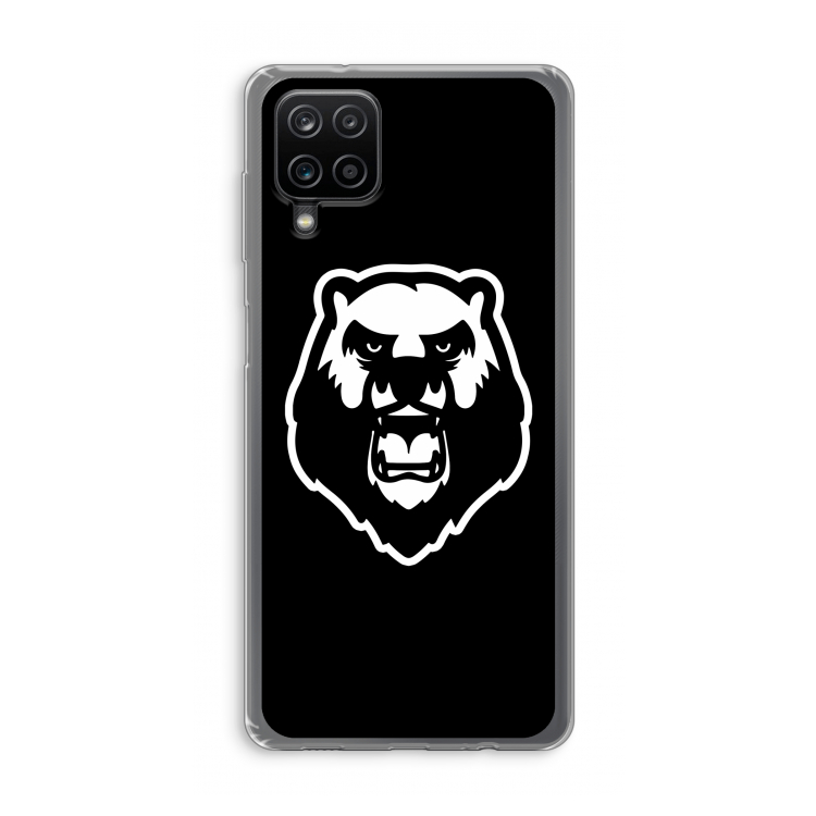 Angry Bear (black): Samsung Galaxy A12 Transparant Hoesje